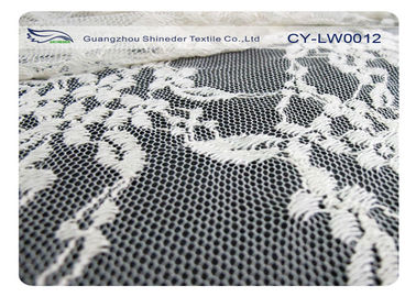 ткань шнурка хлопка ширины 150cm Scalloped нейлоном для платьев венчания CY-LW0012 поставщик