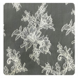 Уравновешивание цвета слоновой кости шнурка Chantilly ресницы, Bridal Cream ткань шнурка шнура поставщик