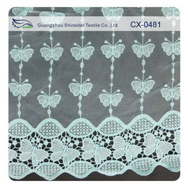 Ткань шнурка вышивки Organza бабочки, Eco-содружественный красить/нормальный красить поставщик