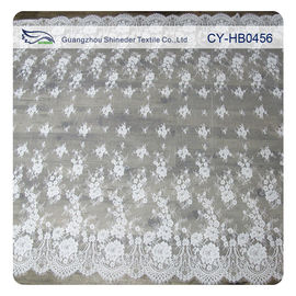 Напечатанная таможня ткани шнурка Chantilly Embroideried нейлона цвета слоновой кости флористическая поставщик