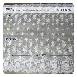 Напечатанная таможня ткани шнурка Chantilly Embroideried нейлона цвета слоновой кости флористическая поставщик
