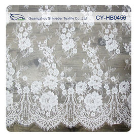Напечатанная таможня ткани шнурка Chantilly Embroideried нейлона цвета слоновой кости флористическая поставщик